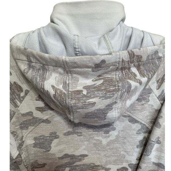 Athleta Triumph Hoodie Sweatshirt Full Zipper Camo Print Gray Size Medium - Picture 7 of 10